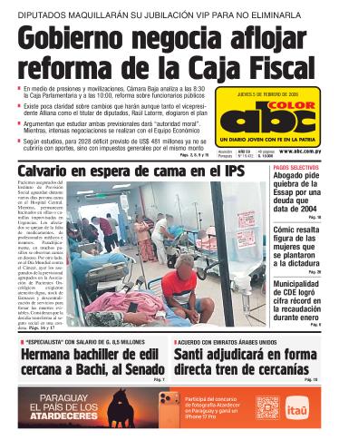 Tapa del diario ABC COLOR del jueves, 05 de febrero del 2026
