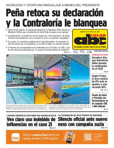 Tapa del diario ABC COLOR del martes, 26 de mayo del 2026