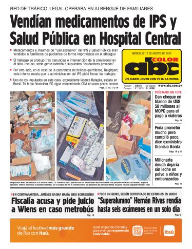 Tapa del diario ABC COLOR del miércoles, 12 de agosto del 2026