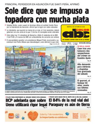 Tapa del diario ABC COLOR del martes, 06 de octubre del 2026