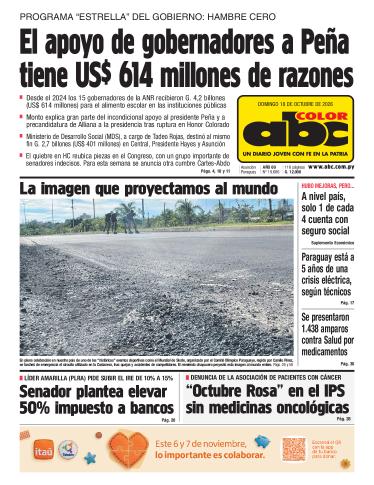 Tapa del diario ABC COLOR del domingo, 18 de octubre del 2026